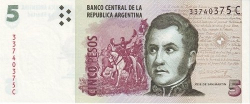 Argentyna 5 peso Jose de San Martin 2003 P-353a