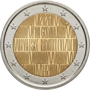 2 euro Chorwacja 100 lat Radia i TV 2026