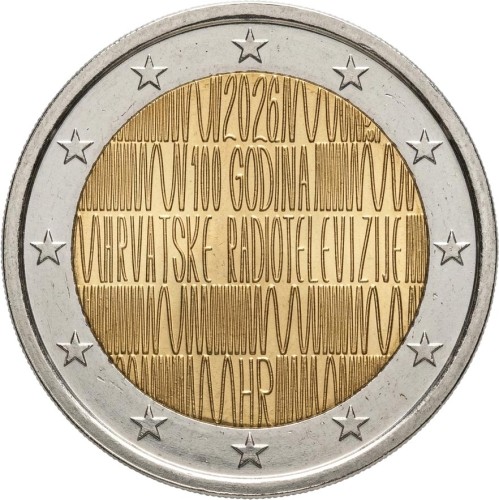 2 euro Chorwacja 100 lat Radia i TV 2026