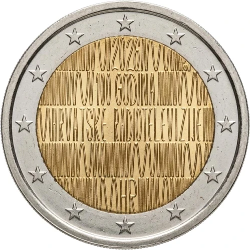 2 euro Chorwacja 100 lat Radia i TV 2026