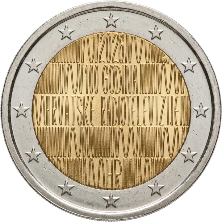 2 euro Chorwacja 100 lat Radia i TV 2026