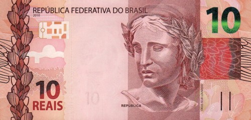 Brazylia 10 reali Papuga Arara 2010 P-254f
