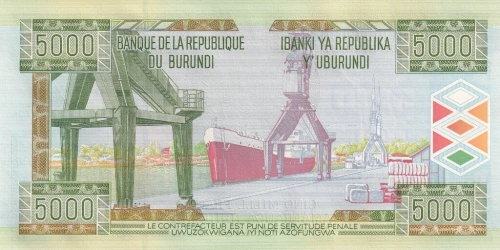Burundi 5000 franków Statek 2013 P-48c