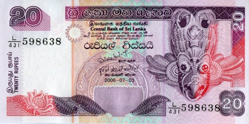Sri Lanka 20 Rupii Maska 2006 P-109e