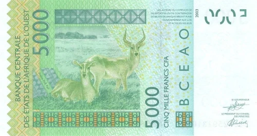 Senegal- Afryka zach. 5000 CFA Antylopy 2024 P-717K