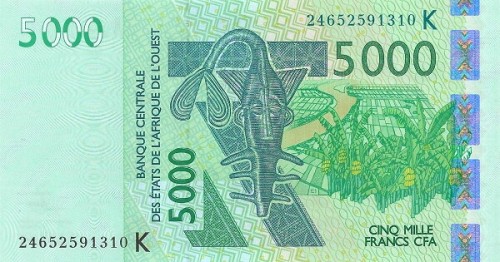 Senegal- Afryka zach. 5000 CFA Antylopy 2024 P-717K