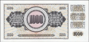 Jugosławia 1000 dinarów Zbiory 1981 P-92d