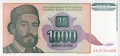 Jugosławia 1000 dinarów Monastyr w Cetinje 1994 P-140