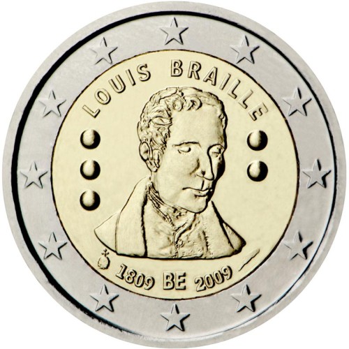 2 euro Belgia Louise Braille 2009