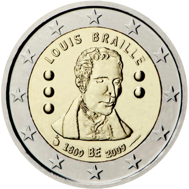 2 euro Belgia Louise Braille 2009