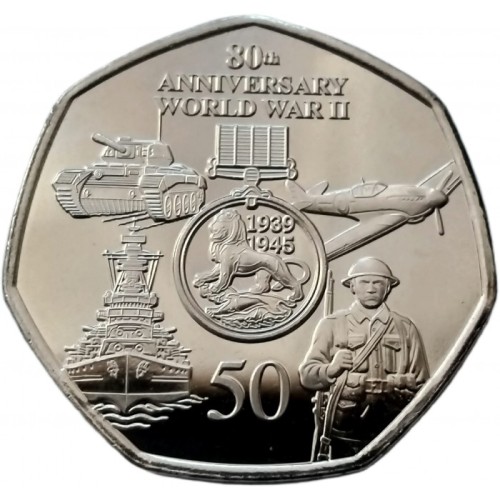 Gibraltar 50 pesów 80 rocz. II WŚ 2025