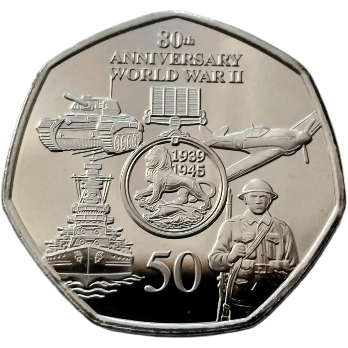 Gibraltar 50 pesów 80 rocz. II WŚ 2025