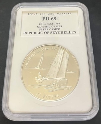 Seszele 25 rupii XXVI letnia olimpiada Atlanta 1996 1995 PCG PR69