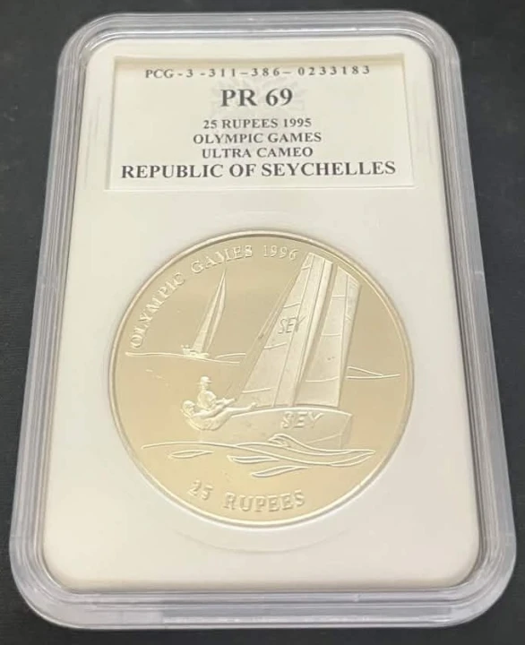 Seszele 25 rupii XXVI letnia olimpiada Atlanta 1996 1995 PCG PR69