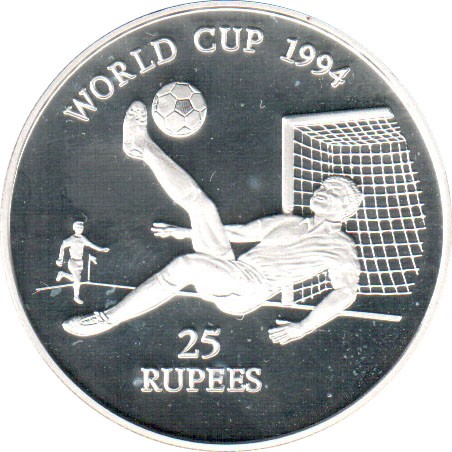 Seszele 25 rupii Mundial 1994, USA 1993