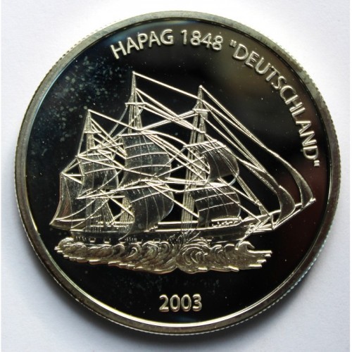Liberia 10 dolarów Żaglowce - Niemcy 2003