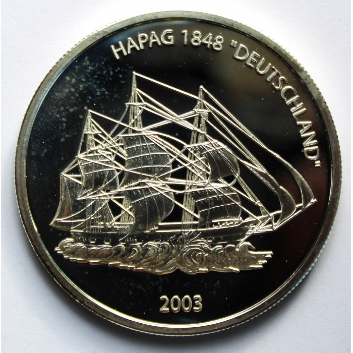 Liberia 10 dolarów Żaglowce - Niemcy 2003