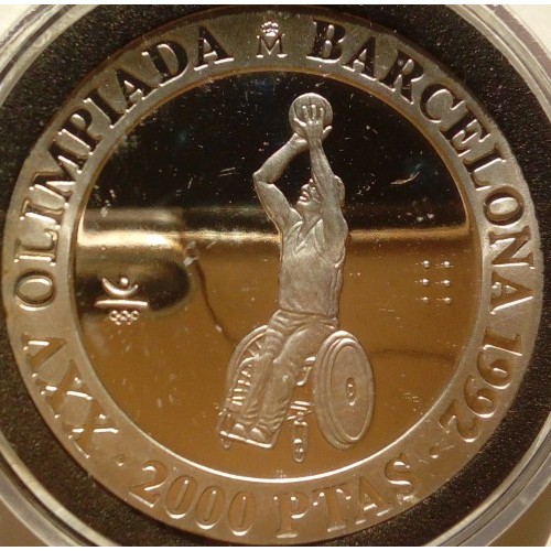 Hiszpania 2000 peset Barcelona 1992 - koszykówka na wózkach 1992