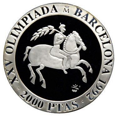 Hiszpania 2000 peset Barcelona 1992 - jeździectwo 1991