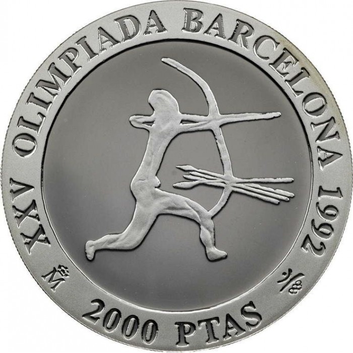 Hiszpania 2000 peset Barcelona 1992 - łucznictwo 1990