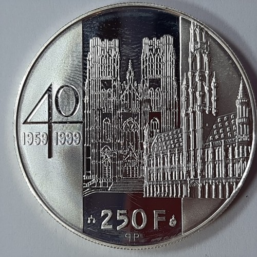 Belgia 250 franków 40 rocznica ślubu Alberta II i Paoli 1999