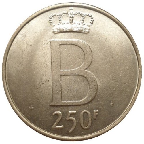 Belgia 250 franków 25 lat panowania Baldwina I /DES BELGES/ 1976
