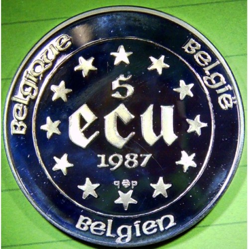 Belgia 5 ECU 30 rocznica - Traktaty rzymskie 1987
