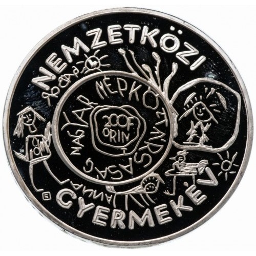 Węgry 200 forintów Międzynarodowy Rok Dziecka 28g Ag.640 1979