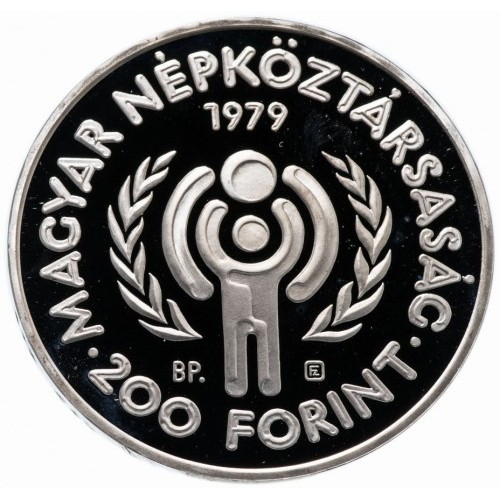 Węgry 200 forintów Międzynarodowy Rok Dziecka 28g Ag.640 1979