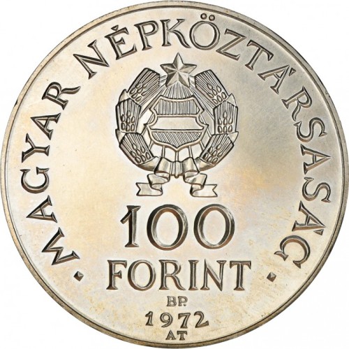 Węgry 100 forintów 100 rocznica 22g Ag.640 1972