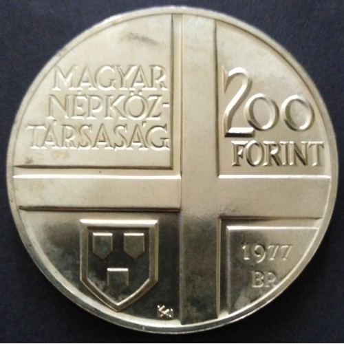 Węgry 200 forintów Ádám Mányoki 28g Ag.640 1977