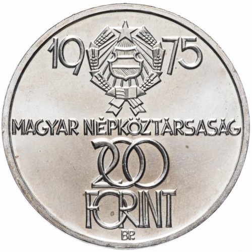 Węgry 200 forintów 30 rocznica wyzwolenia 28g Ag.640 1975