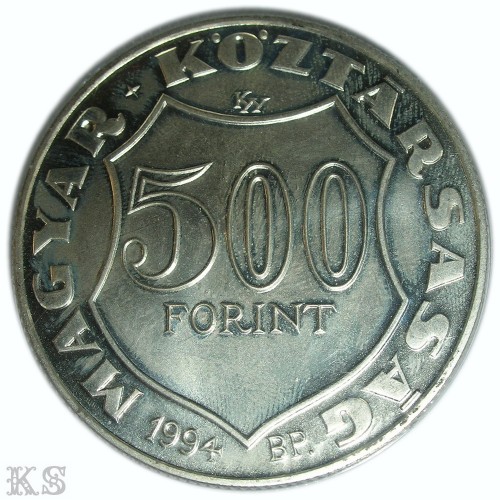 Węgry 500 forintów 100 rocznica śmierci Lajosa 31.46g Ag.925 1994