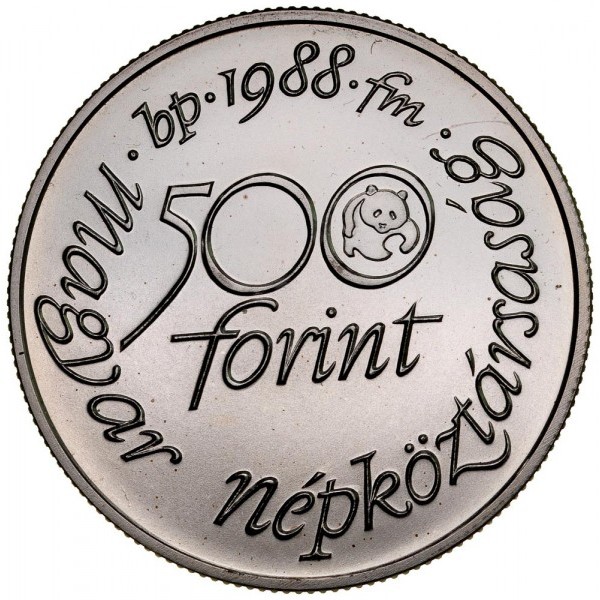 Węgry 500 forintów WWF 28g Ag.900 1988