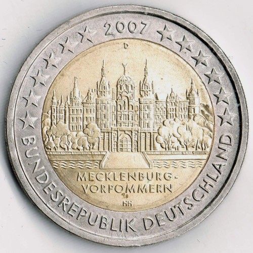 2 € Niemcy Meklemburgia-Pomorze Przednie - Zamek w Schwerinie 2007
