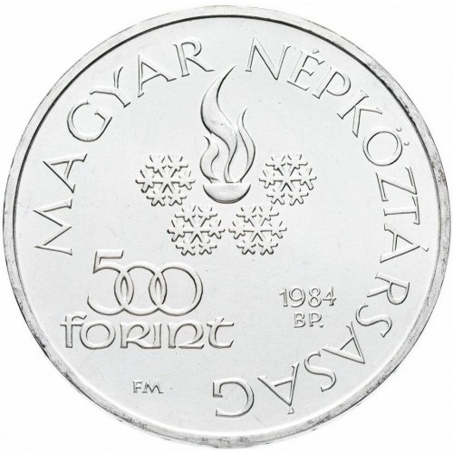 Węgry 500 forintów Sarajewo 1984 28g Ag.640 1984