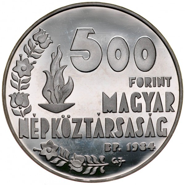 Węgry 500 forintów Los Angeles 1984 28g Ag.640 1984