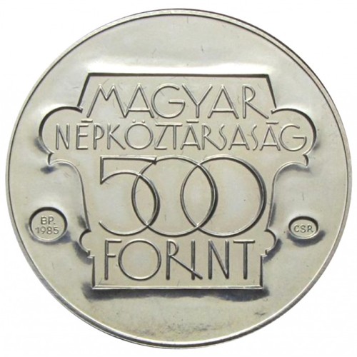 Węgry 500 forintów Budapeszt 28g Ag.640 1985