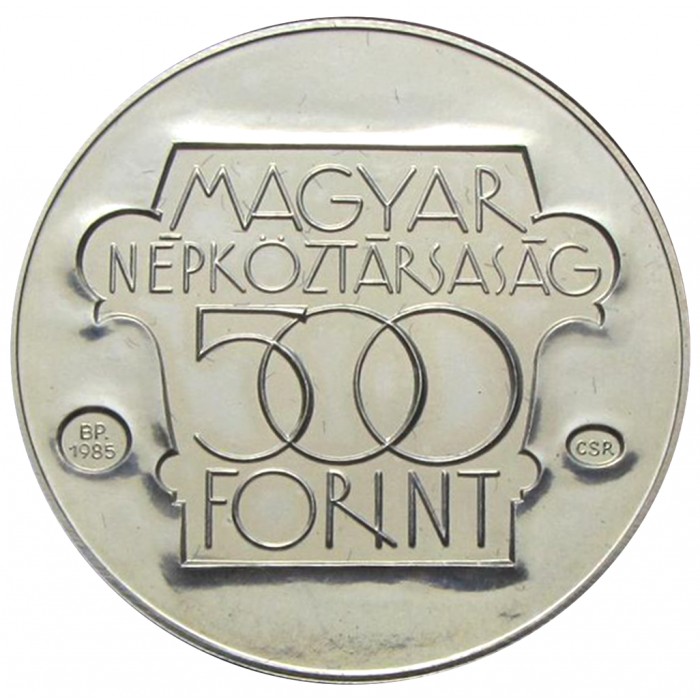Węgry 500 forintów Budapeszt 28g Ag.640 1985