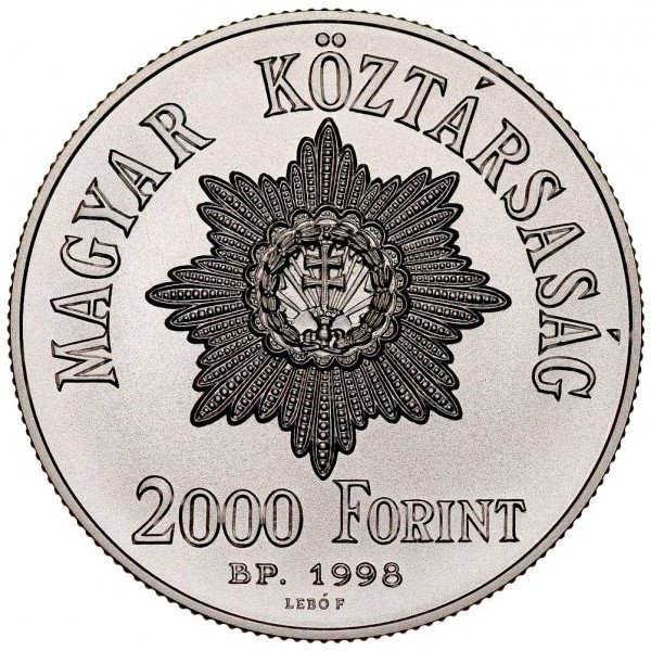 Węgry 2000 forintów powstanie węgierskie 1848 31.46g Ag.925 1998