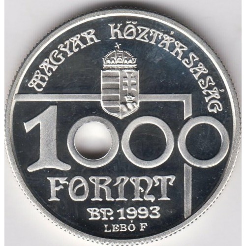 Węgry 1000 forintów Mundial 1994, USA 31.46g Ag.925 1993