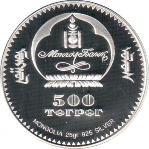 Mongolia 500 tugrików Igrzyska Olimpijskie 25g Ag.925 2001