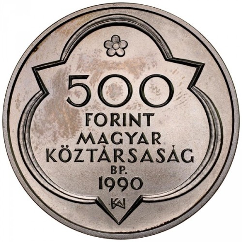 Węgry 500 forintów Buda Civitas Regia 28g Ag.900 1990