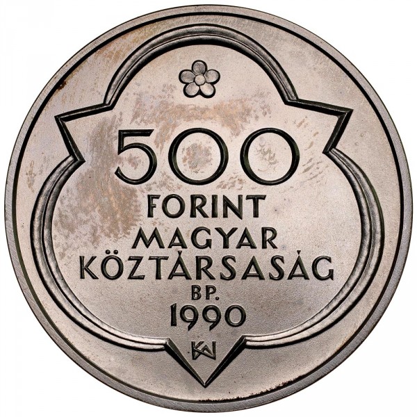 Węgry 500 forintów Buda Civitas Regia 28g Ag.900 1990