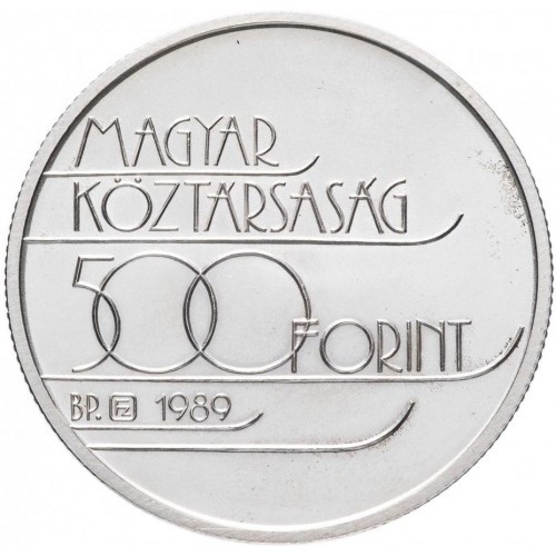 Węgry 500 forintów Hockey 28g Ag.900 1989