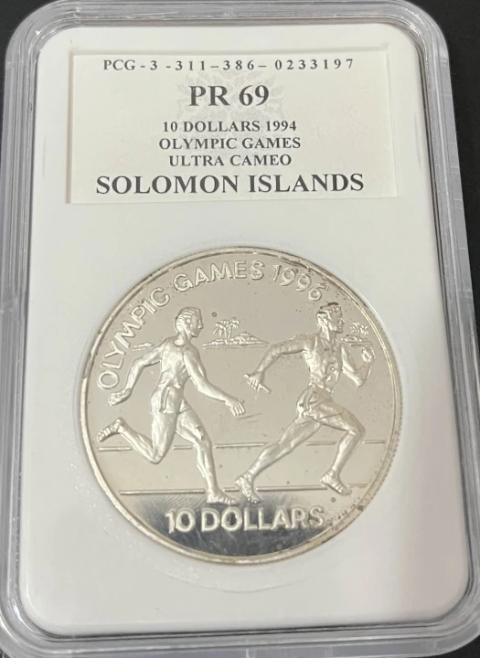 Wyspy Salomona 10 dolarów olimpiada 28.28g Ag.925 1994