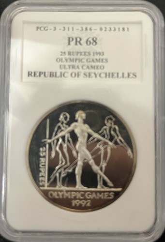 Seszele 25 rupii olimpiada 31.46g Ag.925 1993