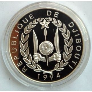 Dżibuti 100 franków Zebra 31.47g Ag.925 1994