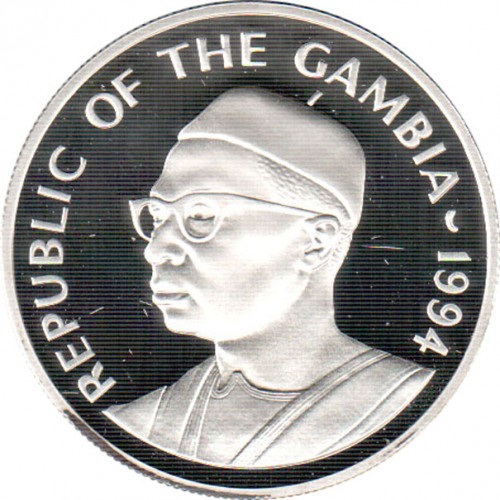 Gambia 20 dalasi Mundial 1994 31.47g Ag.925 1994