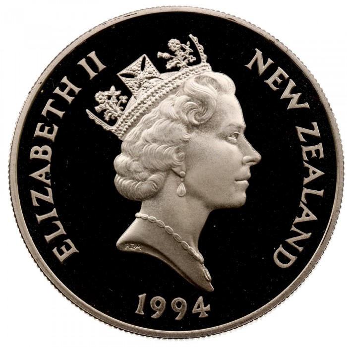 Nowa Zelandia 5 dolarów Lillehammer 1994 31.47g Ag.925 1994
